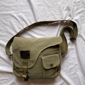 green messenger bag
